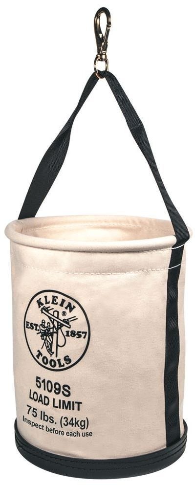 Klein 5109 Canvas Bucket, Wide-Opening, Straight-Wall, Molded Bottom, 12-Inch