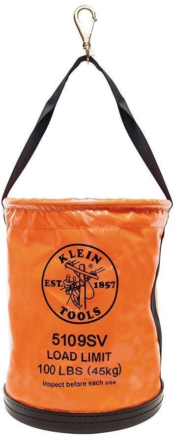 Klein 5109 Canvas Bucket, Wide-Opening, Straight-Wall, Molded Bottom, 12-Inch