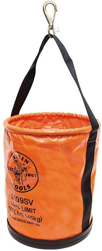 Klein 5109 Canvas Bucket, Wide-Opening, Straight-Wall, Molded Bottom, 12-Inch
