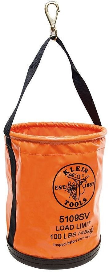 Klein 5109 Canvas Bucket, Wide-Opening, Straight-Wall, Molded Bottom, 12-Inch