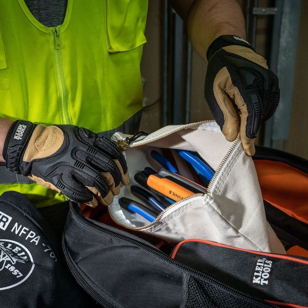 Klein 5139 Zipper Bag, Canvas Tool Pouch 12.5 x 7 x 4.25-Inch