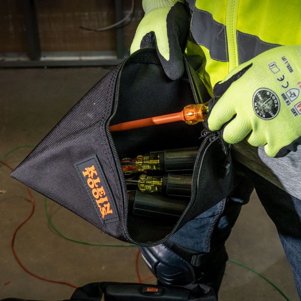 Klein 5139 Zipper Bag, Canvas Tool Pouch 12.5 x 7 x 4.25-Inch