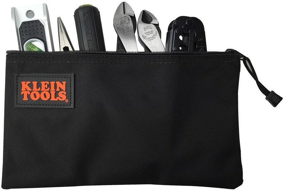Klein 5139 Zipper Bag, Canvas Tool Pouch 12.5 x 7 x 4.25-Inch