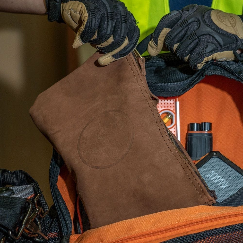 Klein 5139 Zipper Bag, Canvas Tool Pouch 12.5 x 7 x 4.25-Inch