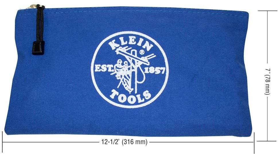 Klein 5140 Zipper Bags, Canvas Tool Pouches Olive/Orange/Blue/Yellow, 4-Pack