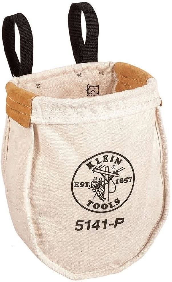 Klein 5141 Zipper Bags, Canvas Tool Pouches Brown/Black/Gray/Red, 4-Pack