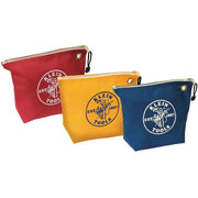Klein 5539Cpak Assorted Canvas Zipper Bags, 3-Pack