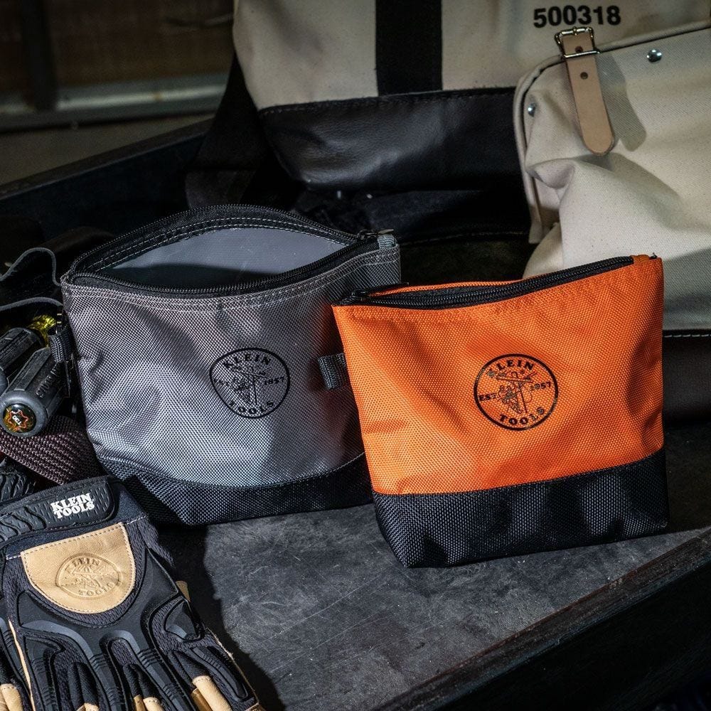 Klein 55470 Zipper Bag, Stand-Up Tool Pouch, 2-Pack