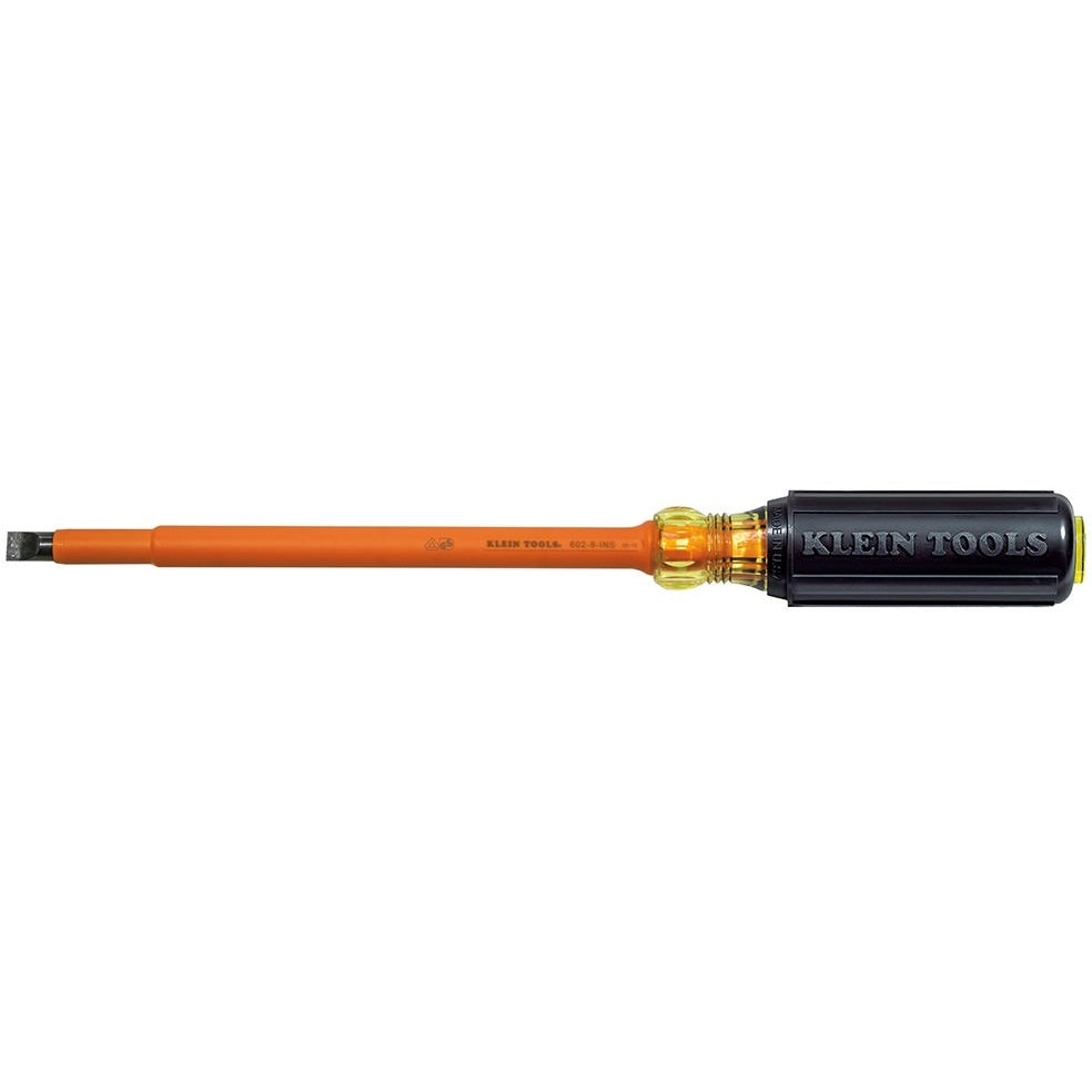 Klein 602-8-INS Insulated 3/8" Cabinet-Tip  8" Round-Shank Screwdriver