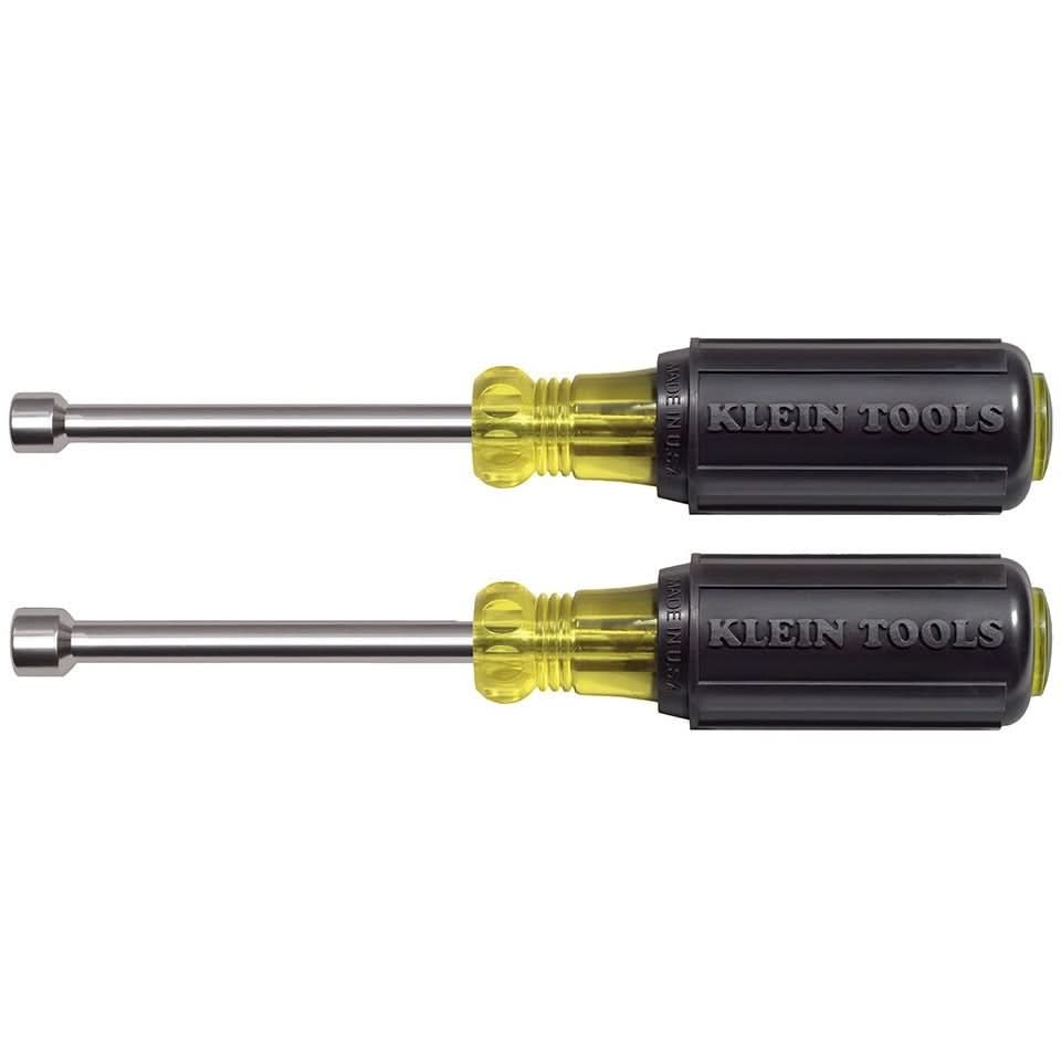 Klein 630M 2 Piece Magnetic Tip Nut Driver Set - 3" Hollow Shanks