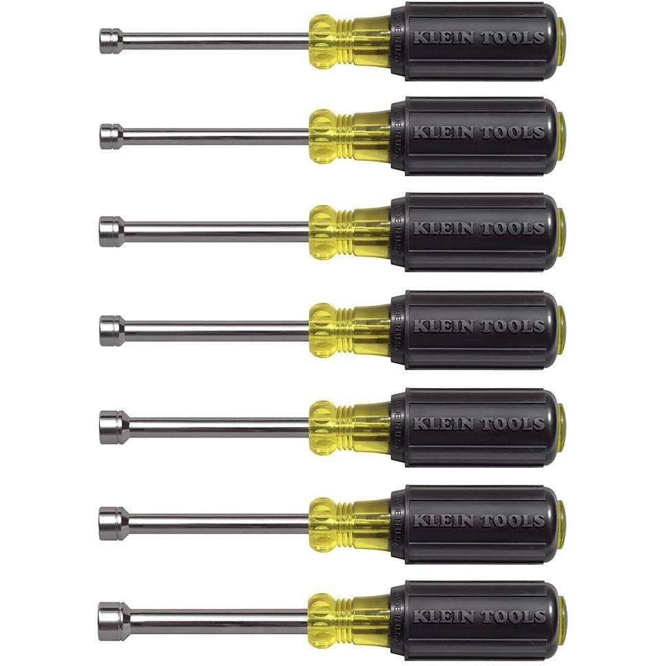 Klein 65160 Nut Driver Set, Metric Nut Drivers, 3-Inch Shafts, 7-Piece