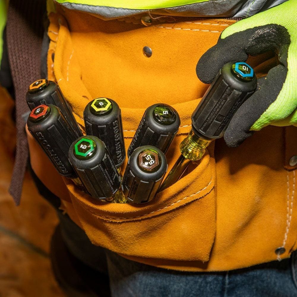 Klein 65160 Nut Driver Set, Metric Nut Drivers, 3-Inch Shafts, 7-Piece