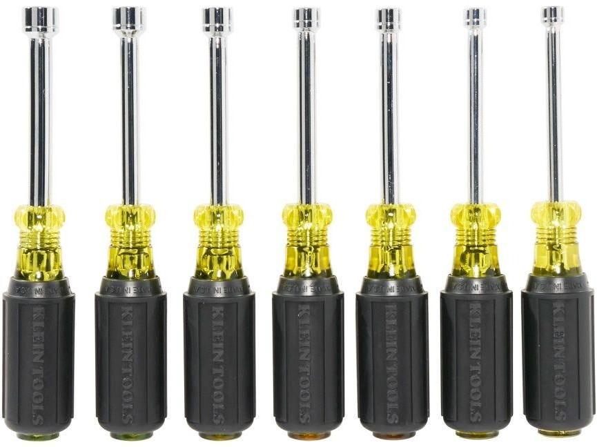 Klein 65160 Nut Driver Set, Metric Nut Drivers, 3-Inch Shafts, 7-Piece
