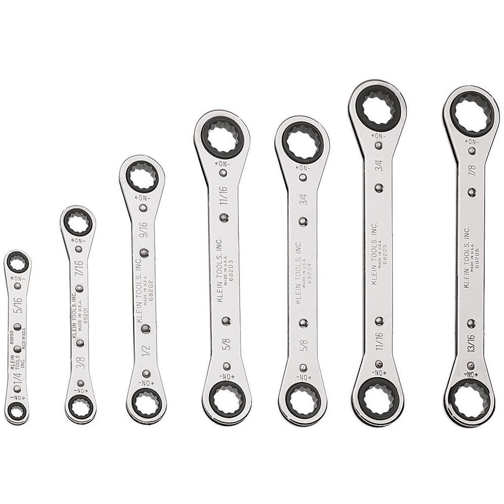 Klein 68222 7-Piece Ratcheting Box Wrench Set