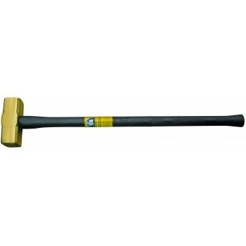 Klein 7HBRFRH07 Brass Sledge Hammer - Fiberglass Rubber Grip Handle - 7 lbs.