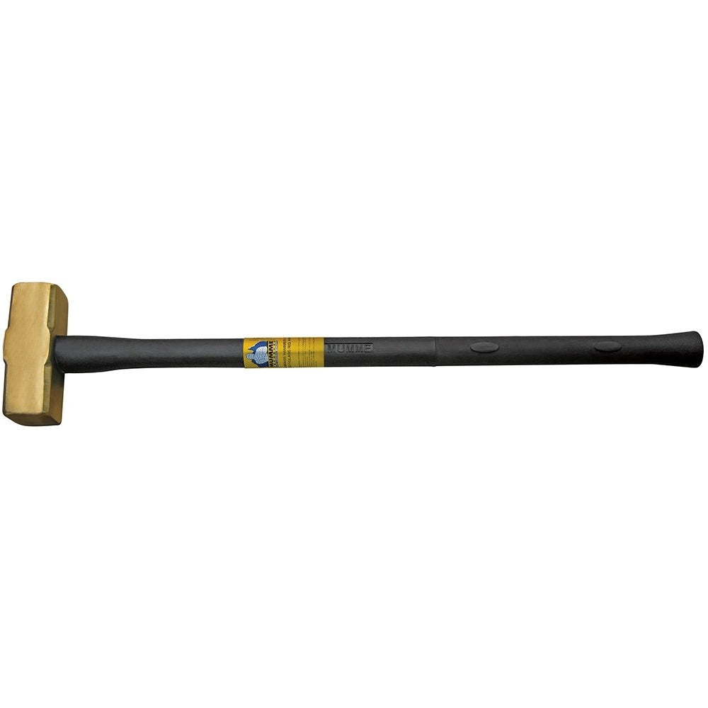 Klein 7HBRFRH14 Brass Sledge Hammer - Fiberglass Rubber Grip Handle - 14 lbs.