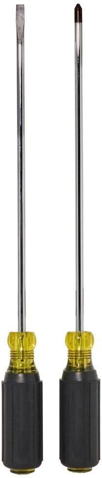 Klein 85072 Screwdriver Set, Long Blade Slotted and Phillips, 2-Piece