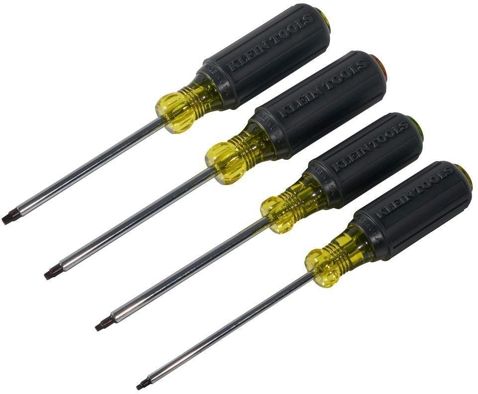 Klein 85664 Screwdriver Set, Square Recess, 4-Piece