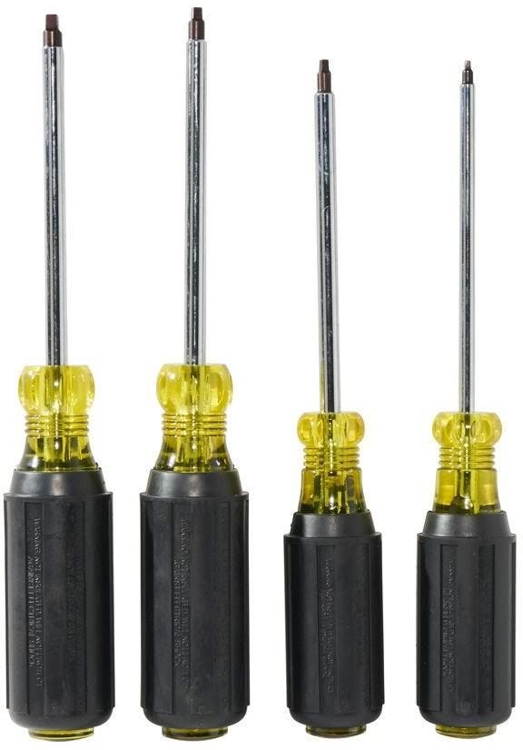 Klein 85664 Screwdriver Set, Square Recess, 4-Piece