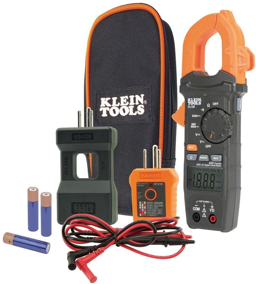 Klein CL120 Digital Clamp Meter, AC Auto-Ranging 400 Amp