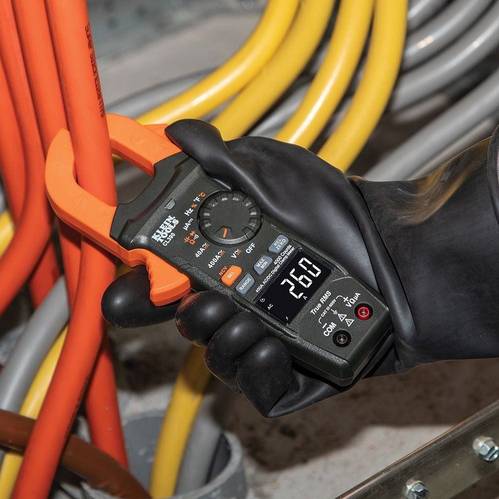 Klein CL390 AC/DC Digital Clamp Meter, Auto-Ranging 400 Amp