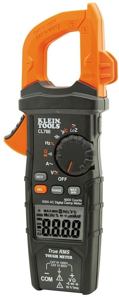 Klein CL700 Digital Clamp Meter, AC Auto-Ranging TRMS, Low Impedance (LoZ) Mode