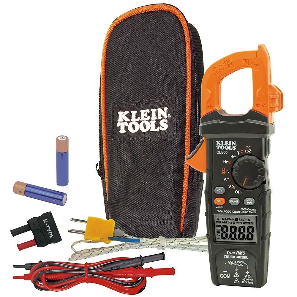 Klein CL800 Digital Clamp Meter, AC Auto-Range TRMS, Low Impedance (LoZ), Auto Off