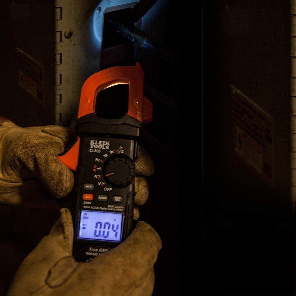 Klein CL800 Digital Clamp Meter, AC Auto-Range TRMS, Low Impedance (LoZ), Auto Off