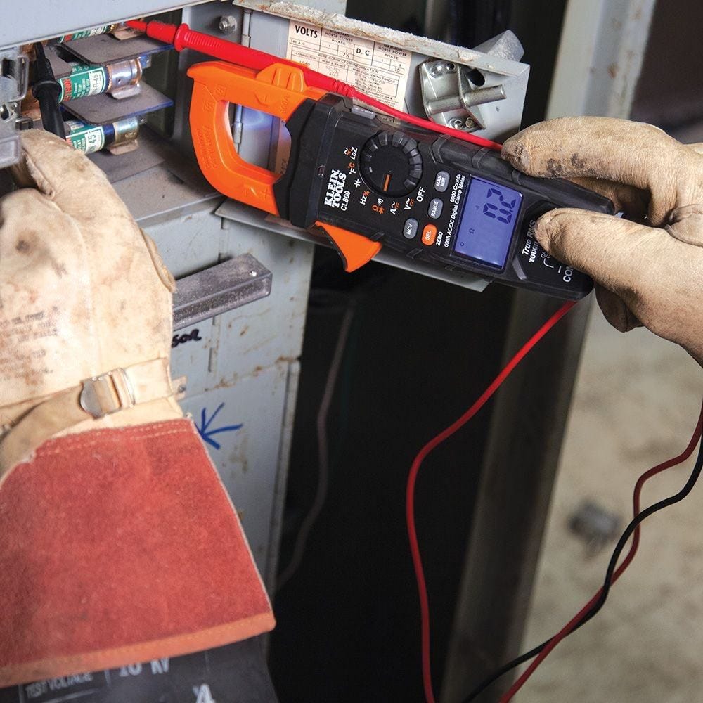 Klein CL800 Digital Clamp Meter, AC Auto-Range TRMS, Low Impedance (LoZ), Auto Off