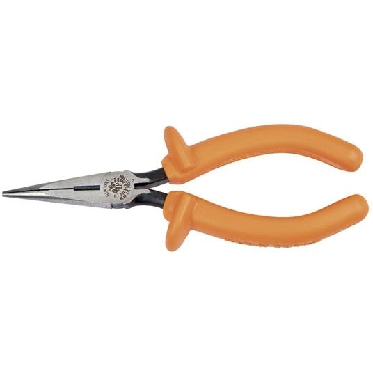 Klein D203-6-INS 6" Insulated Standard Long-Nose Pliers - Side-Cutting