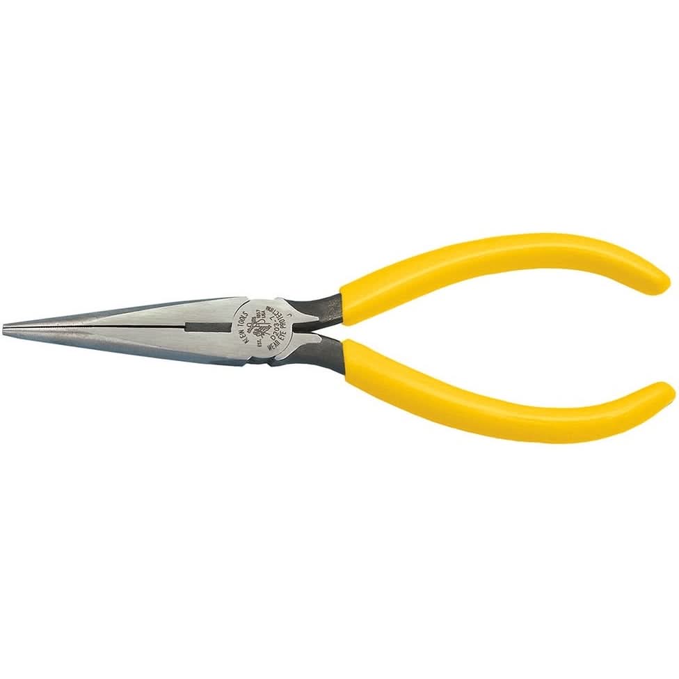 Klein D203-7 7" Standard Long-Nose Pliers - Side-Cutting