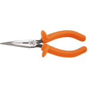 Klein D203-7-INS 7" Insulated Standard Long-Nose Pliers - Side-Cutting
