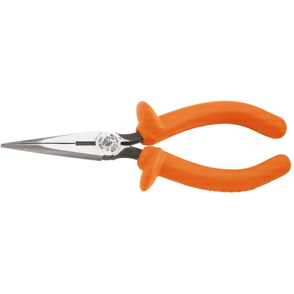 Klein D203-7-INS 7" Insulated Standard Long-Nose Pliers - Side-Cutting