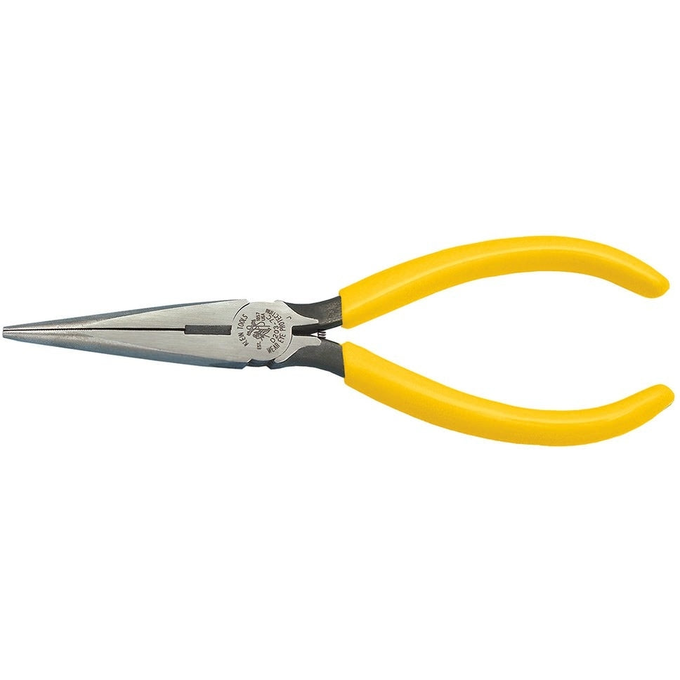 Klein D203-7C 7" Standard Long-Nose Pliers - Side-Cutting with Spring