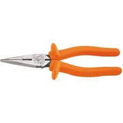 Klein D203-8N-INS 8" Insulated Heavy-Duty Long-Nose Pliers - Side-Cutting and Skinning