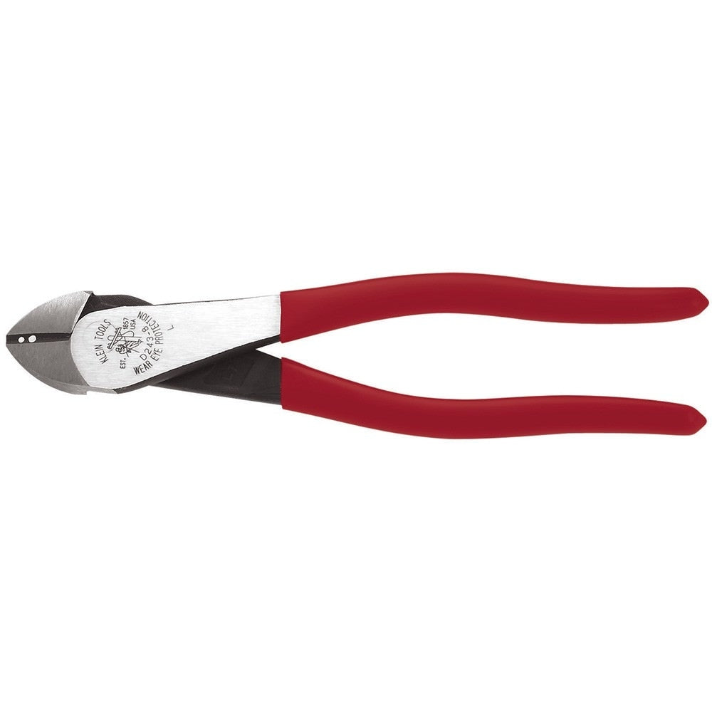 Klein D243-8 8" High-Leverage Diagonal-Cutting Pliers - Stripping Holes