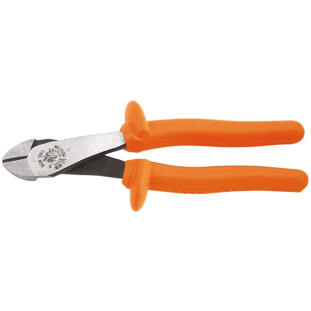Klein D248-8-INS 8" Insulated High-Leverage Diagonal-Cutting Pliers - Angled Head