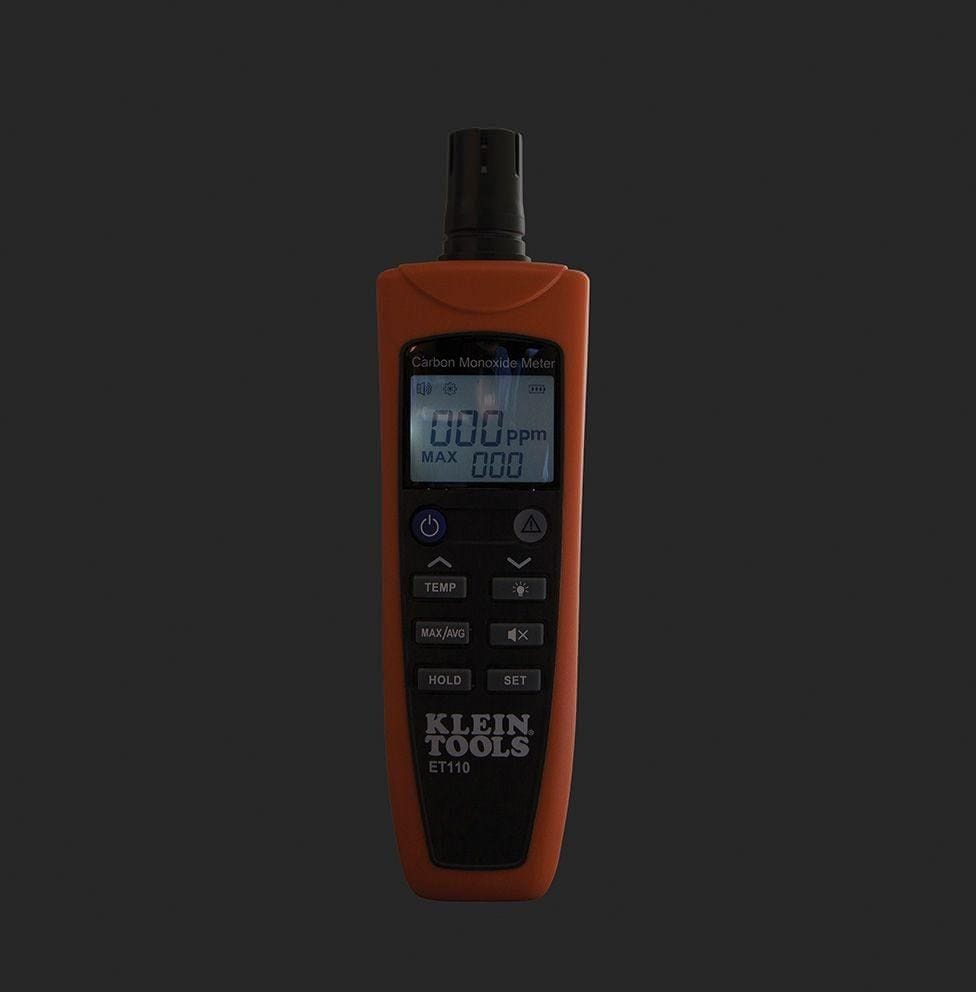 Klein ET110 Carbon Monoxide Detector with Carry Pouch and Batteries