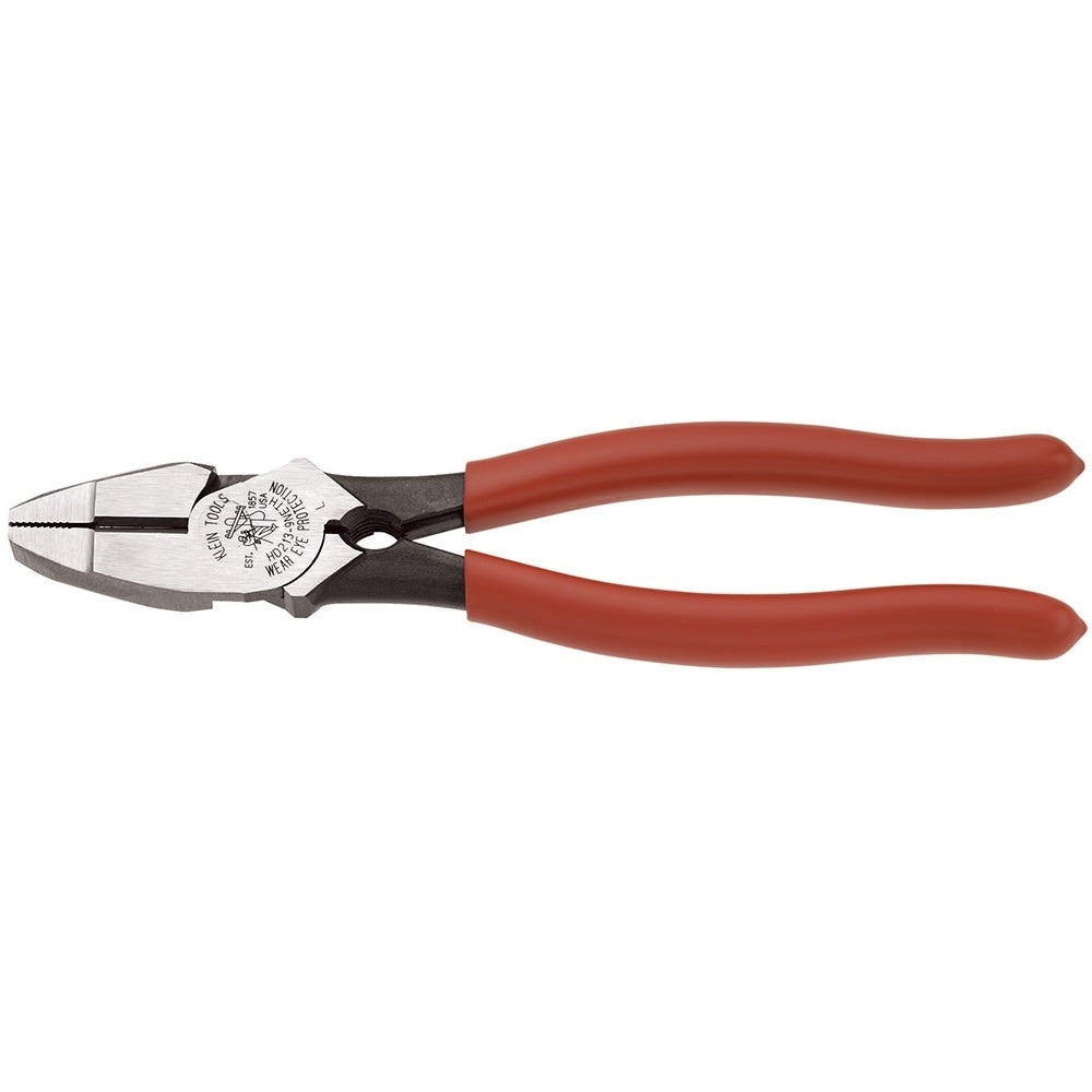 Klein HD213-9NETH 9" High-Leverage Side-Cutting Pliers - Lineman's Bolt-Thread Holding