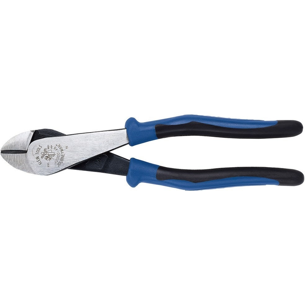 Klein J2000-48 8" Journeyman High-Leverage Diagonal-Cutting Pliers - Angled Head, Heavy-Duty Cutting