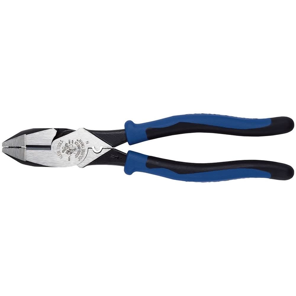 Klein J2000-9NECR 9" Journeyman High-Leverage Side-Cutting Pliers - Connector Crimping