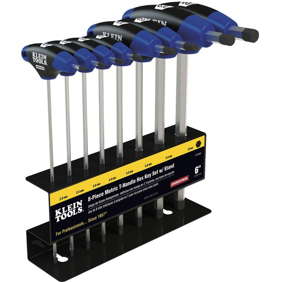 Klein JTH68M 8-Piece 6" Metric Journeyman T-Handle Set with Stand