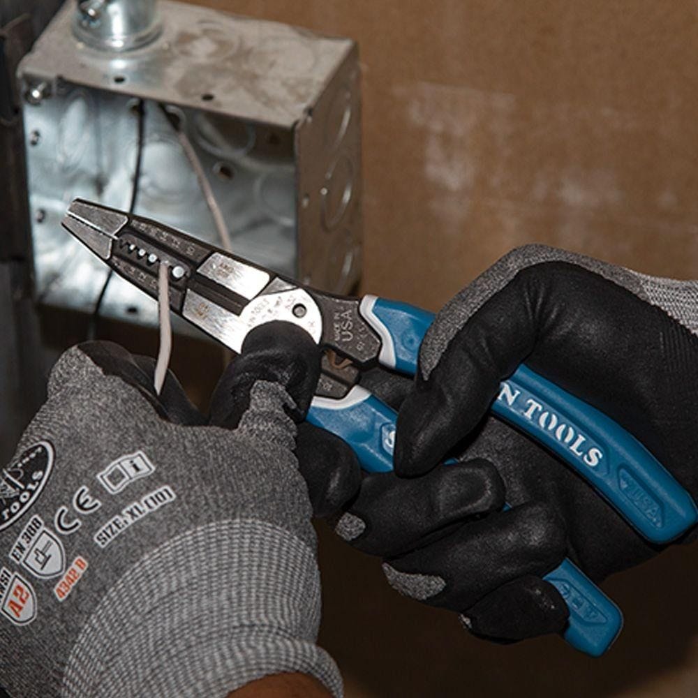 Klein K12065CR Klein-Kurve Heavy-Duty Wire Stripper / Cutter / Crimper Multi Tool, 8-20 AWG