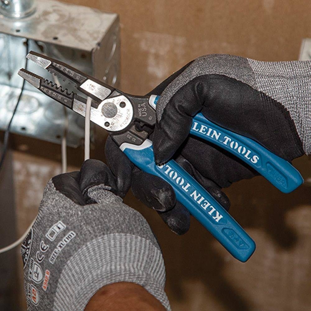 Klein K12065CR Klein-Kurve Heavy-Duty Wire Stripper / Cutter / Crimper Multi Tool, 8-20 AWG