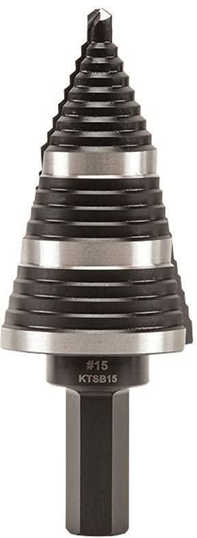 Klein KTSB15 Step Drill Bit #15 Double Fluted 7/8 to 1-3/8-Inch