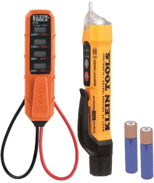 Klein NCVT3P Dual Range Non-Contact Voltage Tester with Flashlight, 12 - 1000V AC