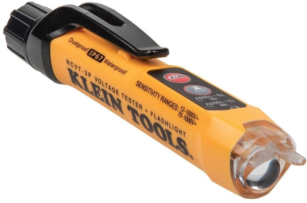 Klein NCVT3P Dual Range Non-Contact Voltage Tester with Flashlight, 12 - 1000V AC