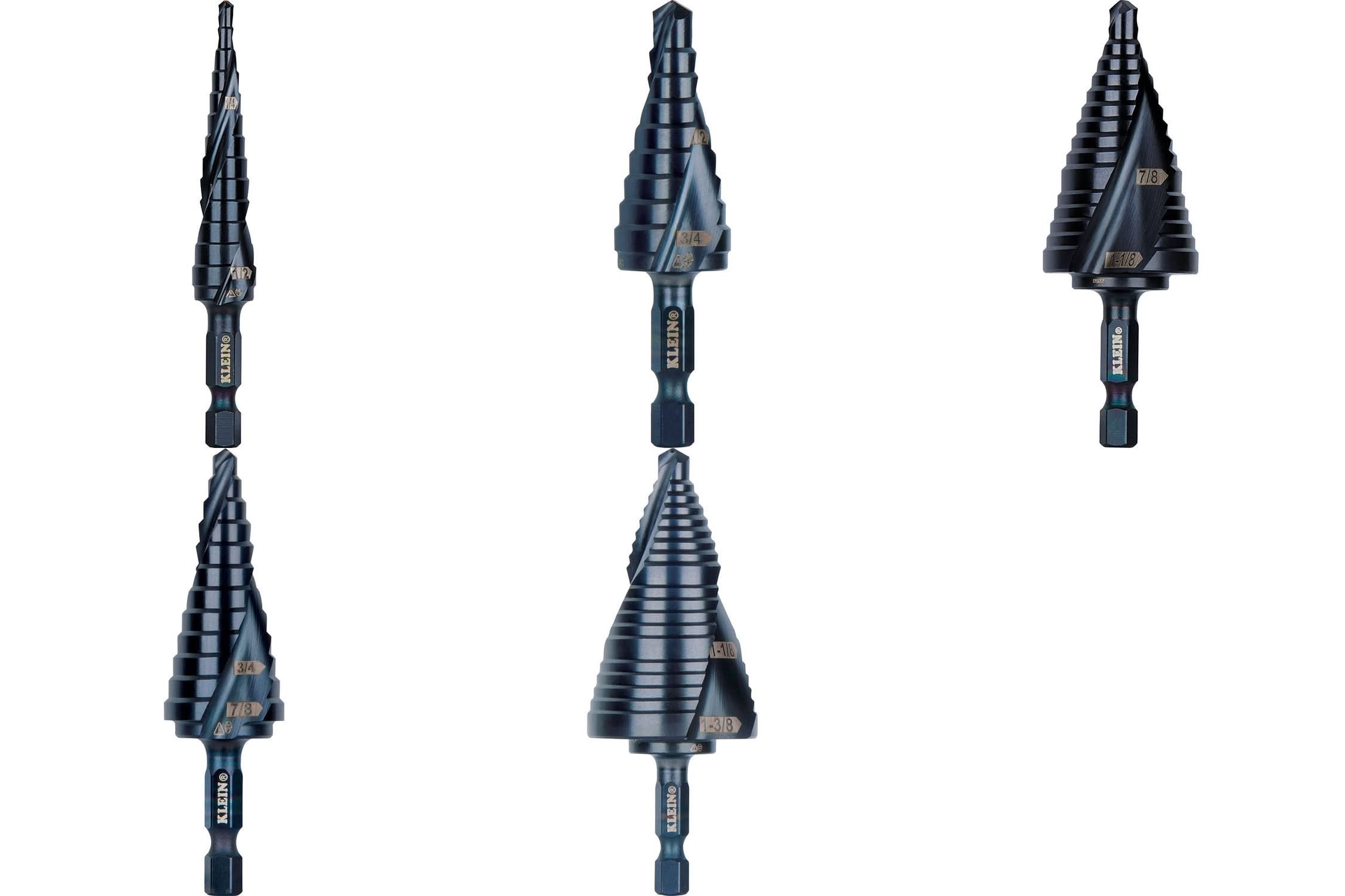 Klein Tools 5-Piece Quick-Release Double Spiral Fluted Step Drill Bit Set