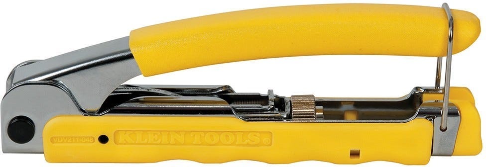 Klein Tools Compression Crimper with Coax Cable Stripper and Wire Strippers