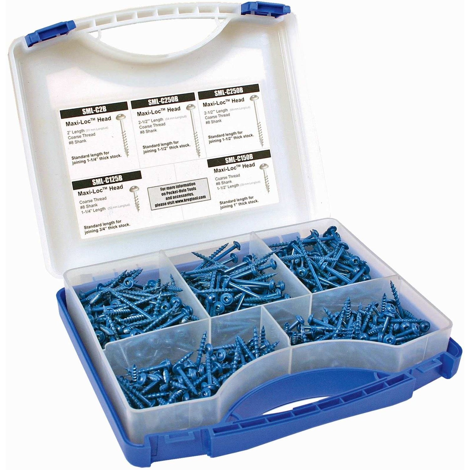 Kreg Coarse Blue Kote Pocket Hole Screws Project Kit, 450-Pack